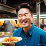문세윤 인기 예능 - **Prompt 1: "The Hearty Laugher"**
A vibrant, medium-shot portrait of Moon Se-yoon in a bustling...