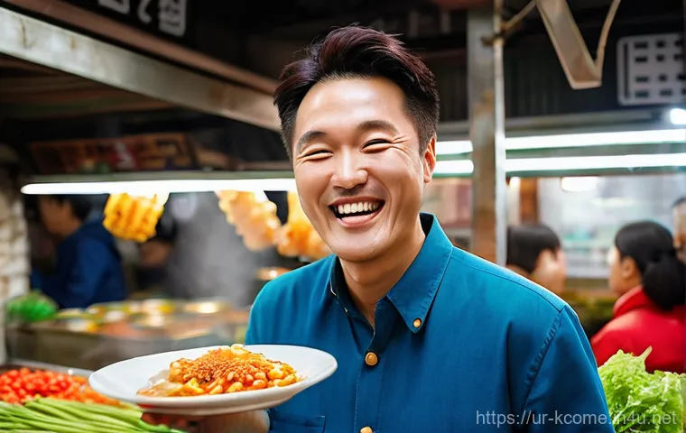문세윤 인기 예능 - **Prompt 1: "The Hearty Laugher"**
A vibrant, medium-shot portrait of Moon Se-yoon in a bustling...