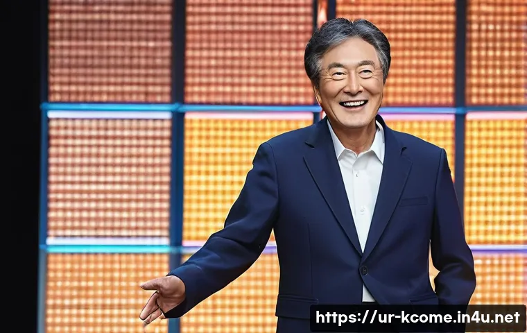 이경규 출연작 - **Versatile Maestro of Humor and Wisdom:** A dynamic, full-body shot of Lee Kyung-kyu, a charismatic...